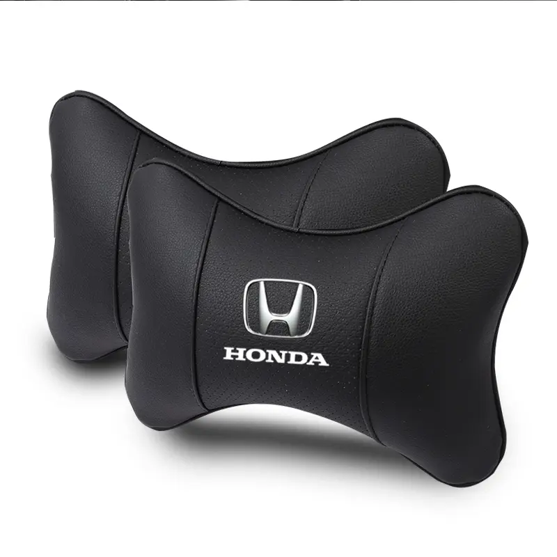 Breathable Leather Headrest Neck Pillow Car Head Neck Pillow For Honda Civic Accord Fit Jazz City Vezel CRV XRV Crosstour Odyssey Stepwgn Shuttle Ridgeline Auto Accessories