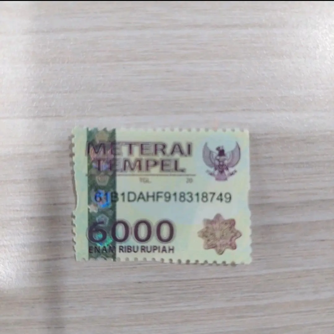 baru satuan original meterai6ribu&10ribu tempel