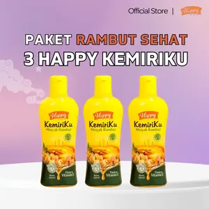 3 Pcs Happy Minyak Kemiriku 100ml | Penumbuh dan Penyubur rambut untuk anak dan dewasa