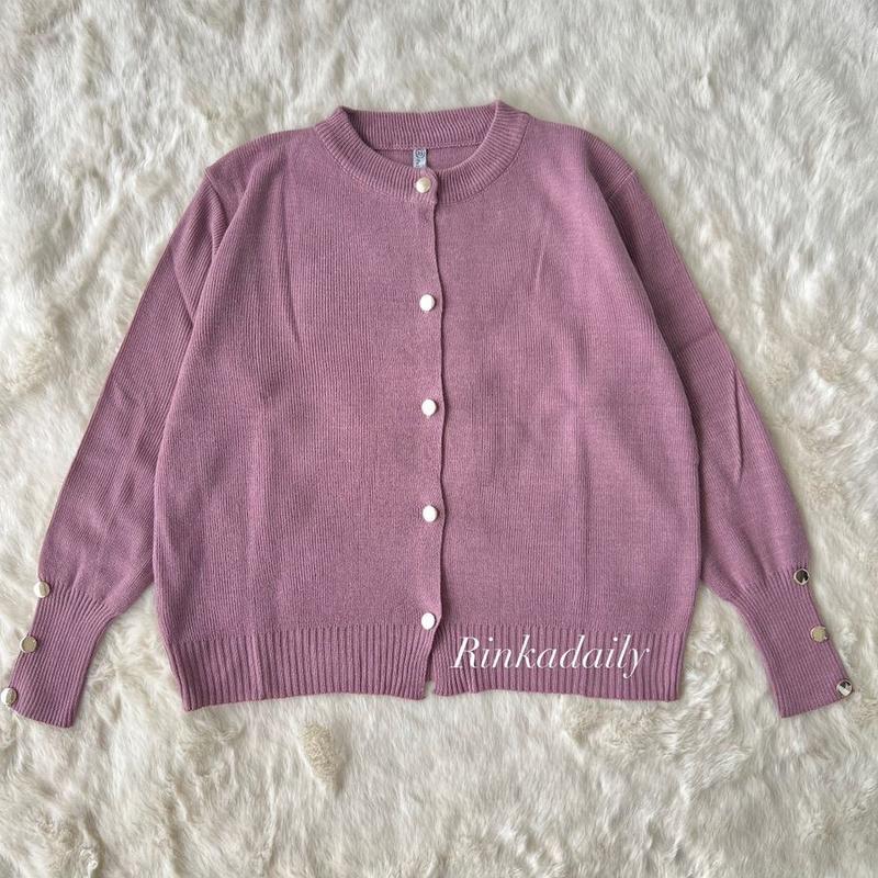 Tarla Cardigan Basic Kancing Gold Tebal Premium 3