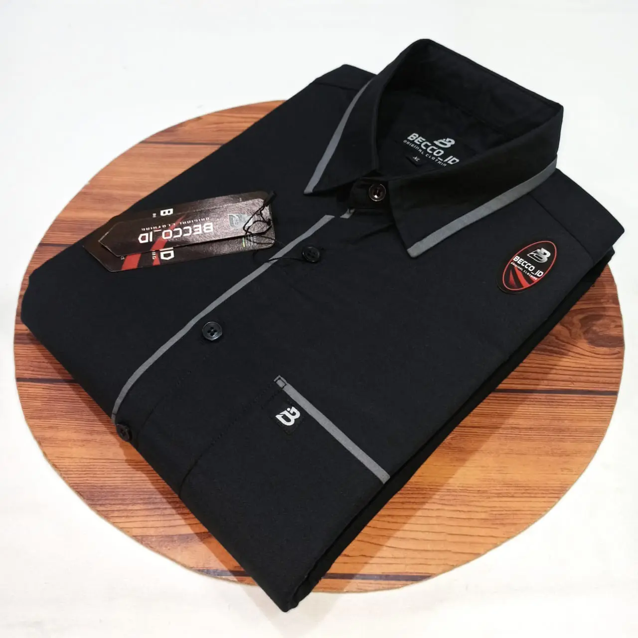 Kemeja Polos Kerja Formal Pria Garis Lengan Pendek Casual 5.2