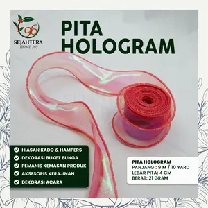 Pita Hologram Laser Rainbow 5cm | Pita Dekorasi Kado Kilap Mewah | Ribbon Holographic Sparkle Untuk Buket Bunga Florist | Pita Hiasan Parcel Lebaran Dan Ulang Tahun | Aksesoris Wrapping Kado Aesthetic