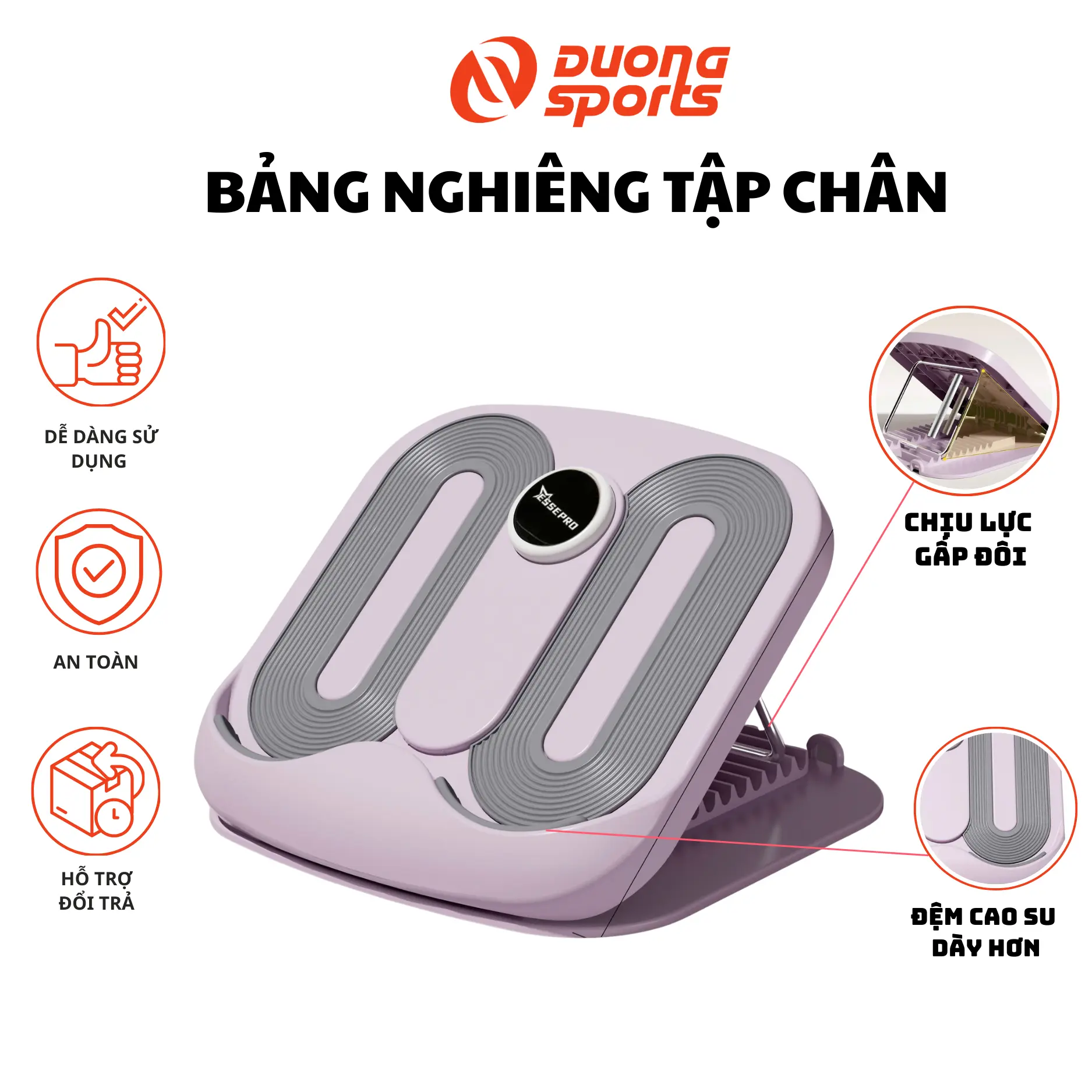 Bảng Nghiêng Tập Chân DƯƠNG SPORT; Dụng Cụ Hỗ Trợ Tập Thẳng Chân, Massage Chân, Kéo Giãn Cơ; 42 Điểm Massage, 10 Mức Tập Luyện, 10 Nấc Dễ Dàng Sử Dụng