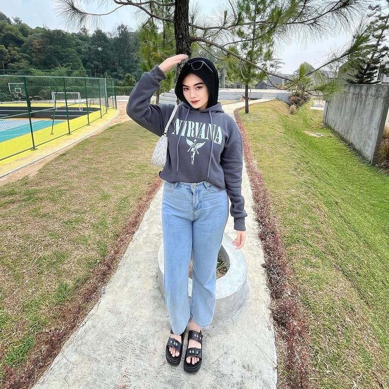 Nirvana Crop Hoodie (Grey Edition) Lembut 8