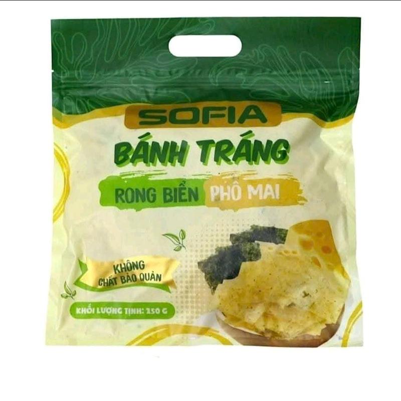 BÁNH TRÁNG SOFIA có 2 vị: pho mai rong biển và muối tỏi 250 gr bịch