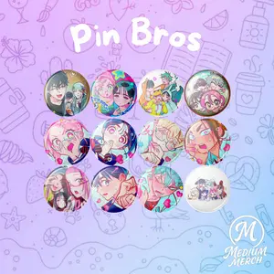 Medium | Pin Bros Button Karakter Alien Stage 44mm Lucu Imut Colorful Aesthetic Keren Glossy Clips Plastik Aksesoris Tas & Pakaian