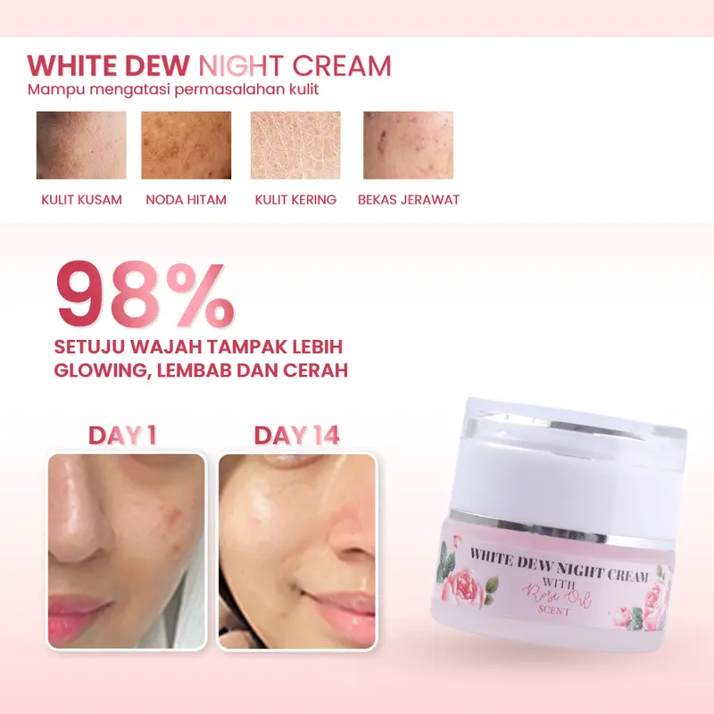 HB Haibuna  White DEW SET + Serum (5pcs) | Whitening Set - Niacinamide Tranexamic | Perawatan Membantu Mencerahkan dan menyamarkan FLEK Hitam | skincare Aman bumil busui | Extract Rose Oil 5