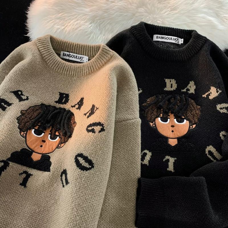 Áo Len Dài Tay Unisex Cho Nam Và Nữ, Quần Áo Dệt Kim Xu Hướng Thường Ngày Dáng Rộng, Mới, Mùa Thu Và Mùa Đông