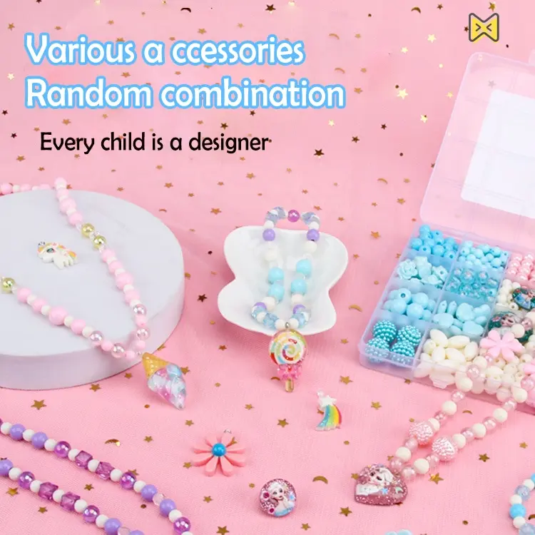 GROSIR Manik Mote Pasir 1 Box Lengkap Set DIY Manik-Manik Aesthetic Mainan Anak Meronce Gelang Kalung Kerajinan Tangan 6