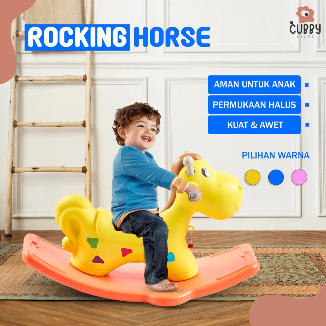 Mainan Kuda-Kudaan Anak Rocking Horse 333 Kuda Nil - Kuat Hingga 50 KG - Toys