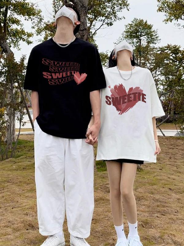 Áo Thun Cặp Đôi, Tay Áo Vai Tình Yêu, Chất Liệu Cotton Nguyên Chất, Áo Nữ Mới 2025, Ý Nghĩa Quà Tặng Ngày Lễ Tình Nhân 6