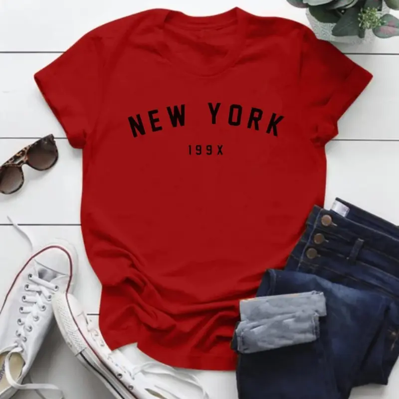 Kaos Wanita New York Ukuran XS-5XL Bahan Katun Combed 30s Premium 5