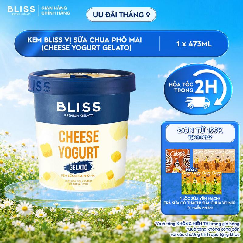 Kem BLISS vị Sữa Chua Phô Mai hộp 473ml