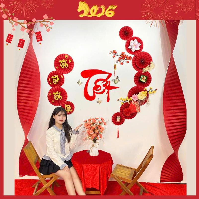 Combo Tết Vẹn Tròn - Set Decor Trang Trí Tết Nguyên Đán Xuân Bính Ngọ 2026 Tặng Kèm Keo Nến TET6