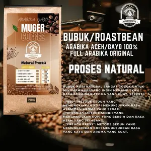 Roastbean  / Bubuk  Kopi Arabika Gayo Proses Natural 100% Tanpa Campuran - Arabika Gayo 100% Tanpa Campuran