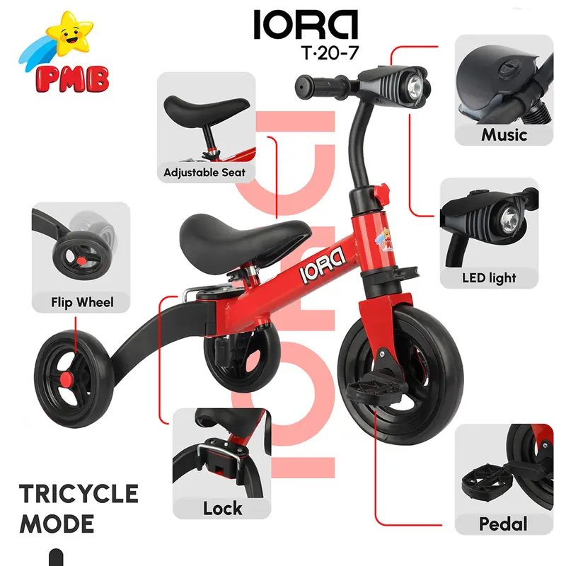 Sepeda Roda Tiga Anak  // Sepeda Keseimbangan Anak // IORA T20-7 0