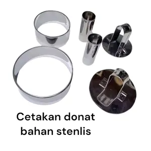 cetakan donat stenlis/Cetakan donat bahan stenlis 3in1/penekan adonan stenlis