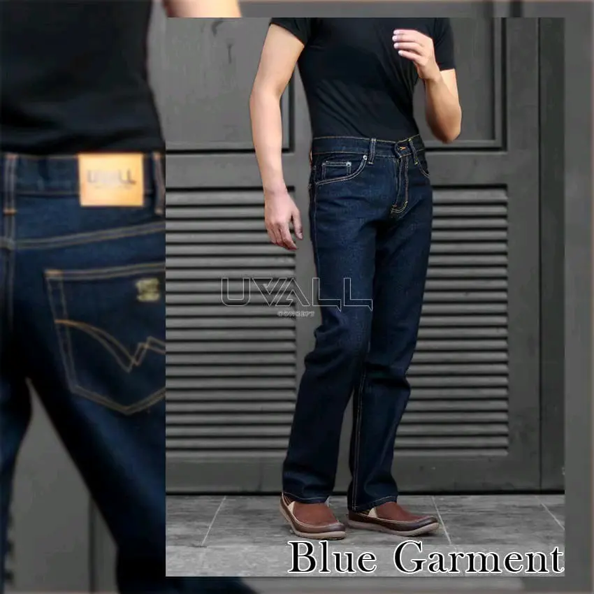 Uvall Celana Jeans Panjang Pria Standar Reguler Original Brand Uvall Murah Denim Biru Hitam Nyaman