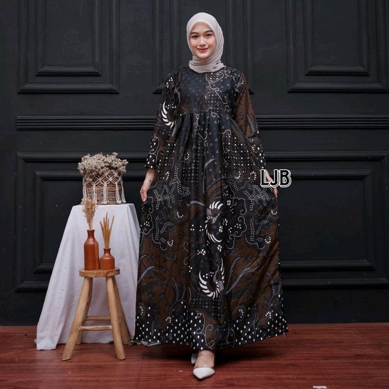 Gamis Batik Abaya Syari / Motif Batik Terbaru Muslim Wanita 4