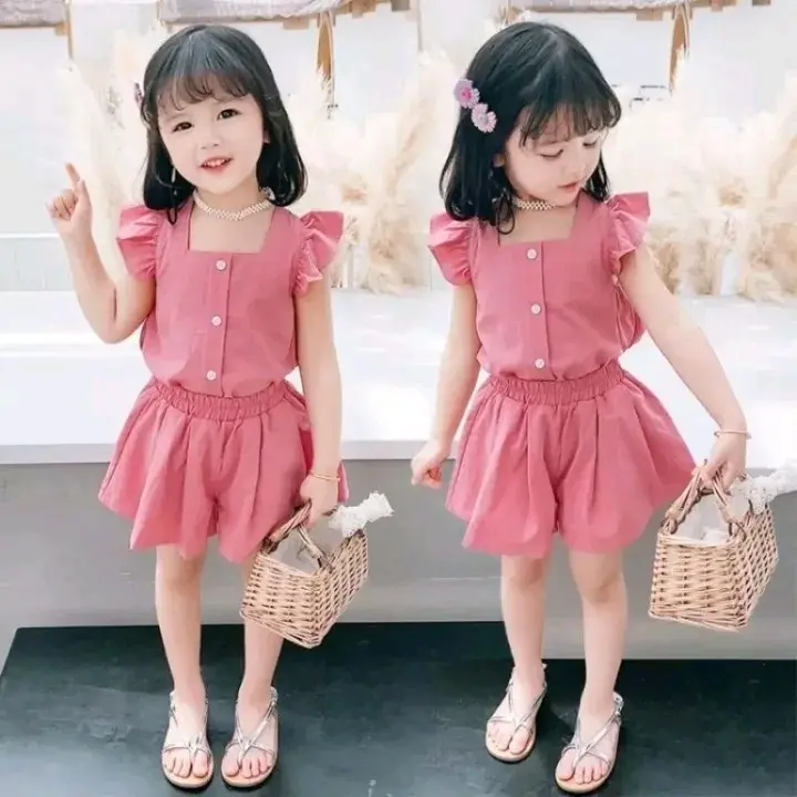 CF - Setelan Lopika Anak Perempuan Ruffle & Celana Hotpant