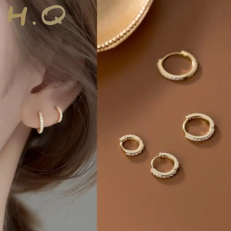Bông tai vòng đơn giản, trang sức đồng cao cấp, đồ trang sức Hoa Tai Cua, Hoa Voi Nữ, H.Q Jewelry