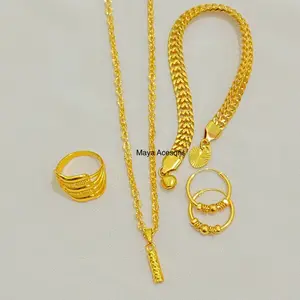 Set Perhiasan Dewasa Terbaru Tembaga Lapisan Emas 24k