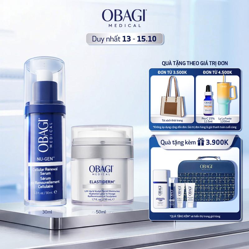 Bộ đôi Serum kích hoạt năng lượng tế bào OBAGI NU-GEN 30ml & Kem Dưỡng Chuyên Sâu Làm Mờ Nếp Nhăn OBAGI Elastiderm Lift up & Sculpt Facial Cream 50ml