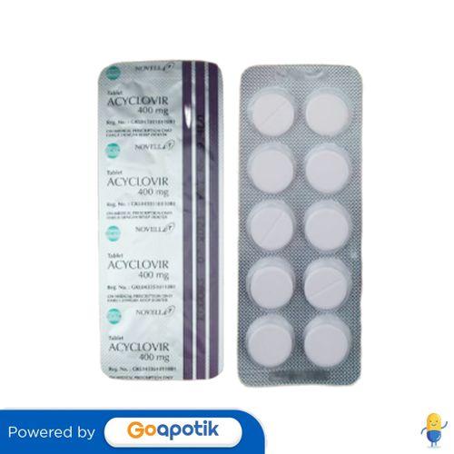 ACICLOVIR NOVELL 400 MG STRIP 10 TABLET