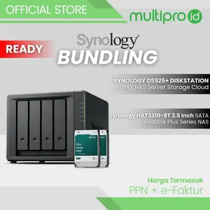 Bundling Synology DS925+ DiskStation 4-Bay NAS Server Storage Cloud + HAT3320-8TB x2