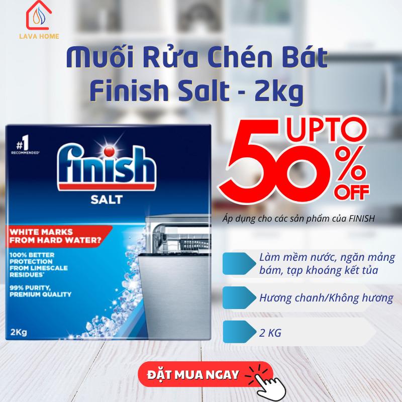  Muối Rửa Bát Finish Salt 2kg - Bảo Vệ Máy Rửa Bát & Giữ Chén Đĩa Sạch Bong - Nhập Khẩu Đức Chính Hãng - Upto 50% OFF 