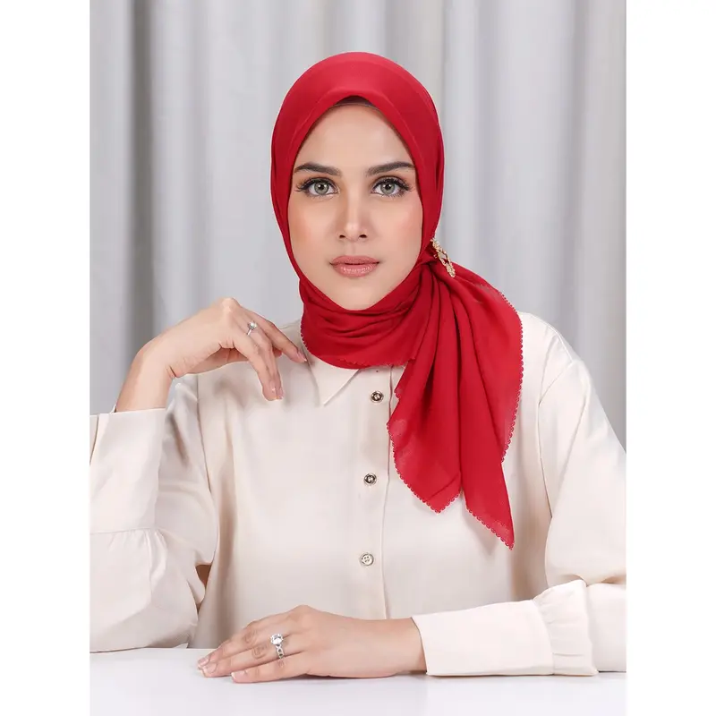 Buttonscarves Basic Scarf Square Jilbab Kerudung Muslim Wanita Segi Empat Voal 0