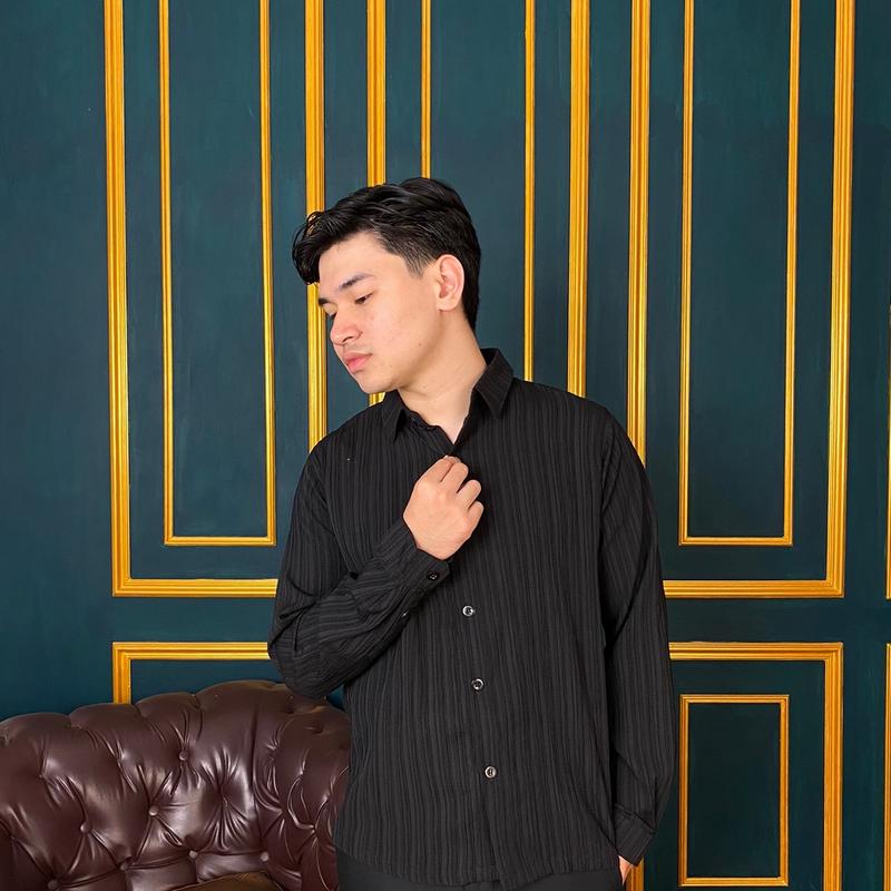 Hamiltion Kemeja Lengan Panjang  Boxy Fit Pria Casual 3
