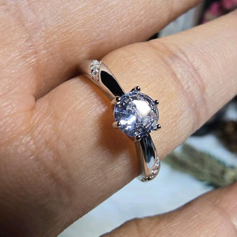 Cincin Perak Wanita Model Permata Mata Satu 3