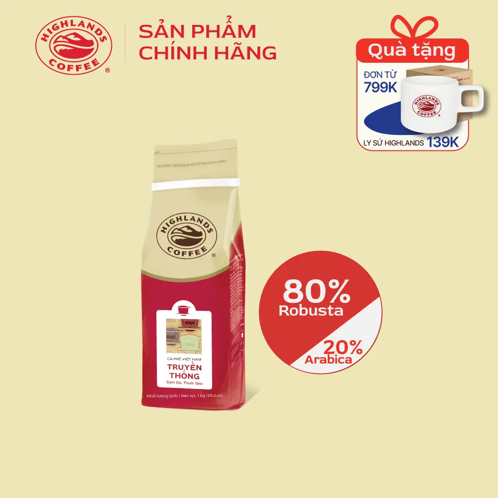 Cà Phê Rang Xay Truyền Thống 1kg Highlands Coffee