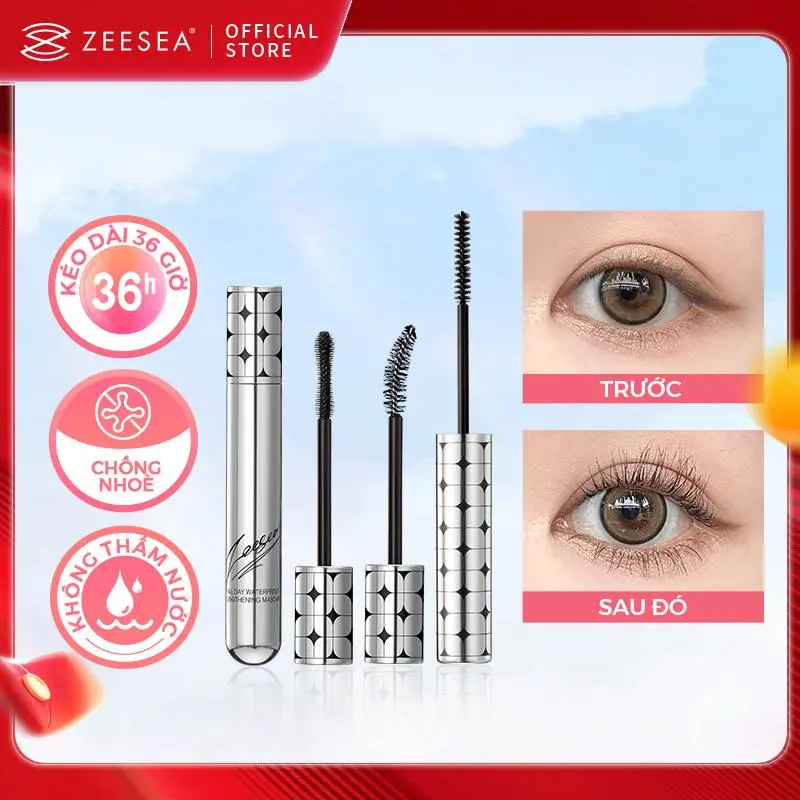 (Cod)Mascara Zeesea Mỹ Phẩm Không Thấm Nước, Lâu Trôi, 36H, Chống Nhòe, Làm Dài Lông Mi, Làm Đầy Sợi, Làm Cong, Trang Điể, Chống Mồ Hôi Cosmetic Nữ