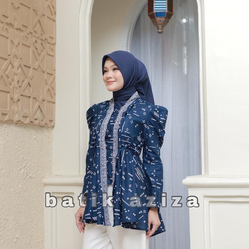 Atasan Batik Modern Wanita Kutubaru Modern Wanita Blus Kutubaru Rinjani Bahan Katun by Batik Aziza 7