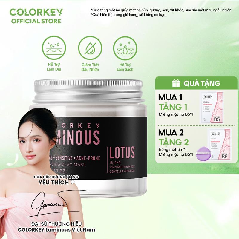 Mặt Nạ Bùn COLORKEY LUMINOUS Hỗ Trợ Làm Sạch Da Không Gây Khô Da Khi Dùng 60g hũ