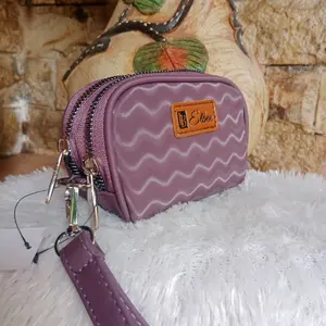 Dompet Koin Wanita Mini Anti Air dengan Tali Pendek - Kartu, Kulit - Coin
