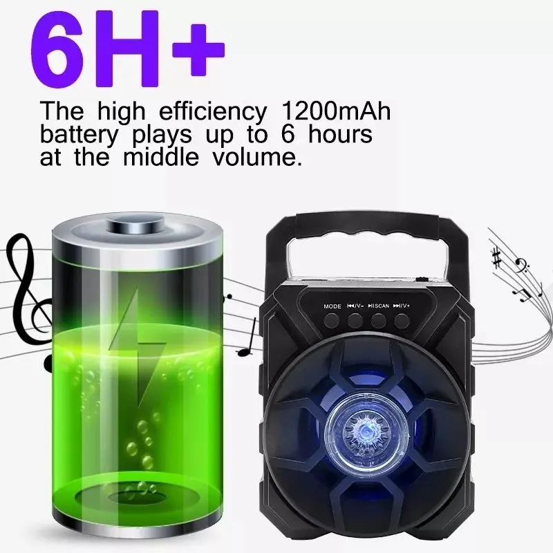 Speaker Bluetooth Xtm 5009 Free Mic Karaoke Radio Fm/Speaker Portable Mini Bluetooth 6