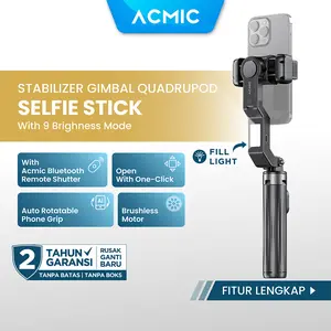 [NEW LAUNCH] ACMIC GOFLOW Stabilizer Gimbal Quadrupod Selfie Stick Tripod Quadpod 4 Kaki Fill Light 1M (100cm)
