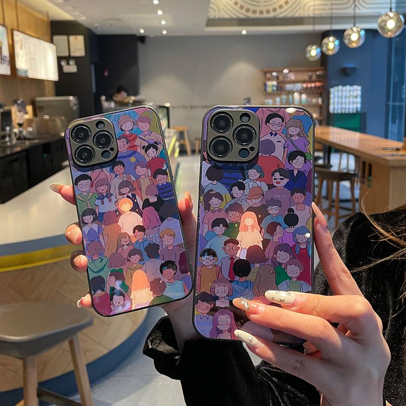 Sarung telefon pasangan bertemu anda dalam orang ramai, IPHONE 11, 12, 13, 14, 5, 5S, 6, 6S, 7, 8, X, XR, XS, SE PRO, MAX PLUS, MINI 2020