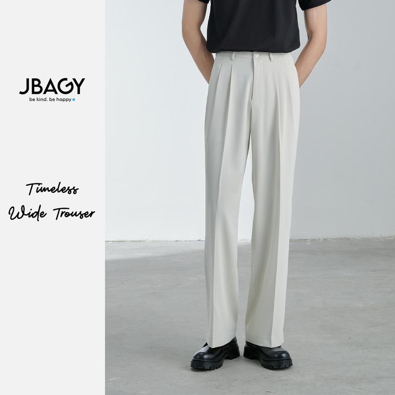 Quần tây nam ống rộng nam JBAGY vải Lụa Cotton cách điệu chiết 2 ly - JD0108