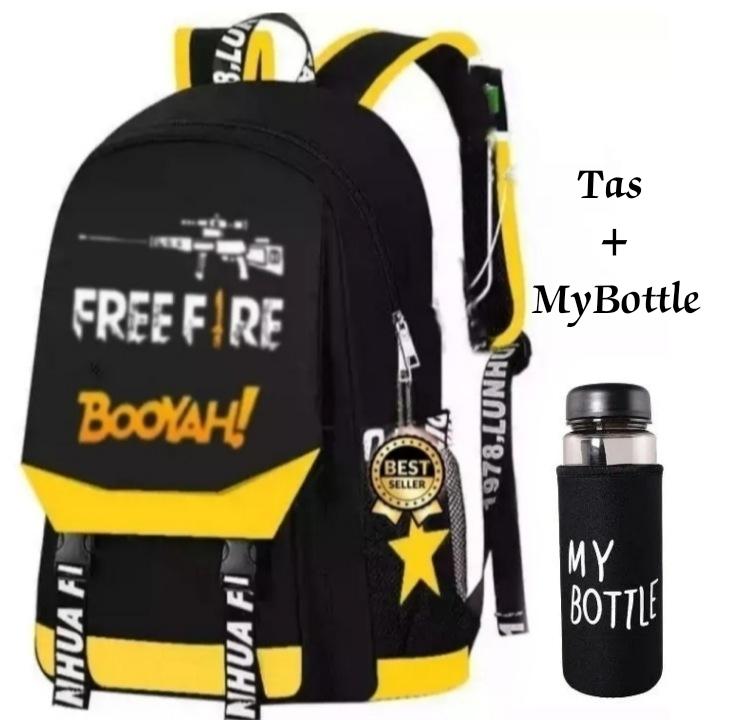 [ FRER BOTOL ] Tas free fire booyah / Tas populer sekolah / Tas Anak Laki Laki Perempuan / Tas sekolah anak laki laki perempuan tk sd kelas 12345 / Tas untuk anak mengaji / Tas sekolah anak / Tas anak cowok / Tas anak pria tk sd 0