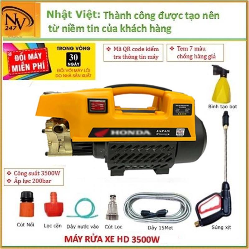 Máy rửa xe mini HĐ cao áp 3500w xịt rửa oto sân vườn điều hòa mayruaxe sieu manh máy rửa