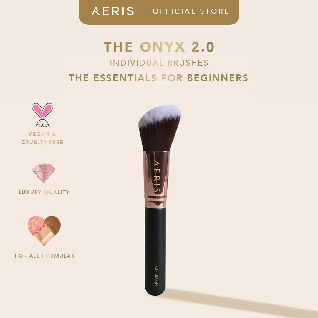 Aeris Beauté The Onyx 2.0 - Single Brush | Brush Make Up Kuas Rias Lembut Premium Terjangkau Bagus untuk Pemula