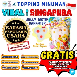 Jelly Motif Karakter Topping Minuman - Jelly Bentuk Telur Ceplok Cocok Untuk Semua Minuman | Popping Boba Meletus Pecah Dimulut Nata Jelly