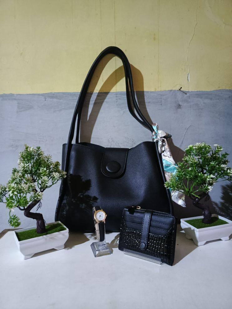 Product Introduction of Set Hemat Totebag Florida + Dompet Genie + Jam Tangan Small Wanita - Selempang 2