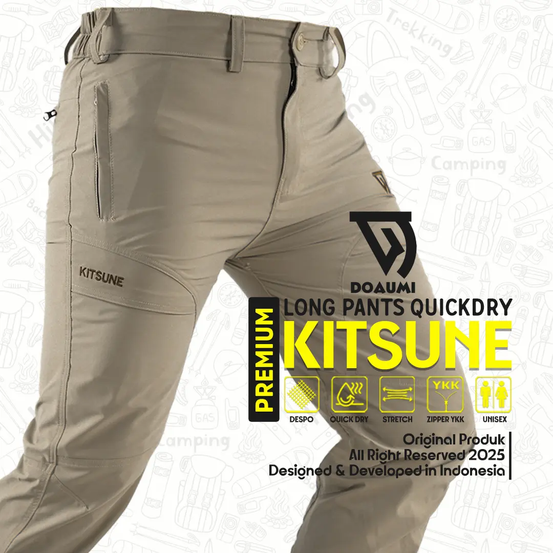 CELANA PANJANG QUIK DRY PREMIUM DOAUMI KITSUNE LONG PANTS QUICK DRY STREACH CELANA GUNUNG HIKING UNISEX