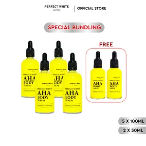 [6pcs] [4pcs 100ml + 2pcs 50ml] PERFECT WHITE AHA Body Serum Whitening & Moisturizing | Serum Pemutih Tubuh | Campuran Hand Lotion Pencerah Mencerahkan Perawatan Kulit Kusam Noda Hitam Memutihkan Lipatan Ketiak