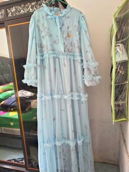 Product Review of Moana Set Hijab Segiempat Gamis Wanita Muslim Mewah Ceruty Babydoll Printing Mix Tille Tutu Cantik from R**9 1